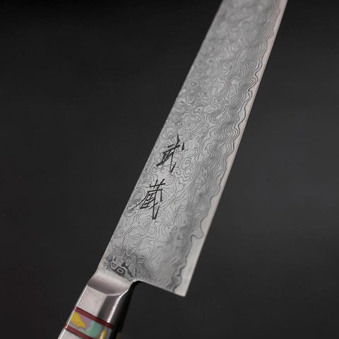 Petty VG-10 Damast Kunst-Stein mit Regenbogen Inlay 150mm-[Musashi]-[Japan-Küchenmesser]