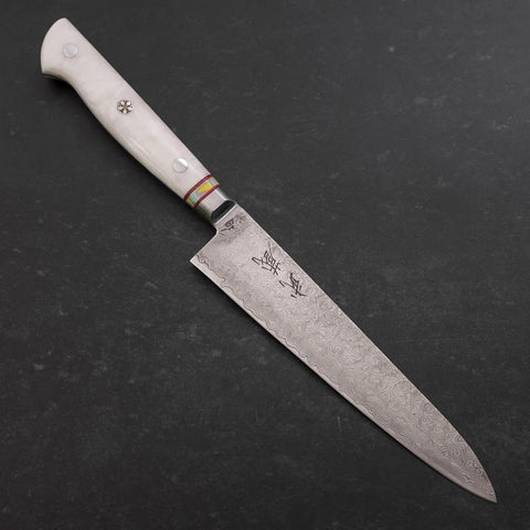 Petty VG-10 Damast Kunst-Stein mit Regenbogen Inlay 150mm-[Musashi]-[Japan-Küchenmesser]