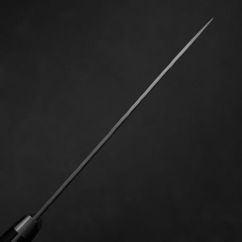 Petty VG-10 Kagami Tsuchime Damast Westlicher Schwarzer Griff 135mm-[Musashi]-[Japan-Küchenmesser]