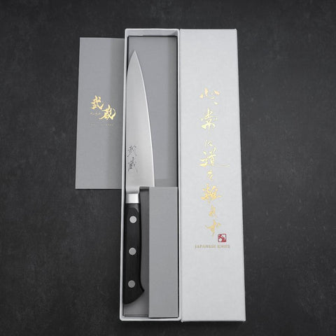 Petty VG-10 Polished Black Western Handle 150mm (5.9”)-[Musashi]-[Japan-Küchenmesser]