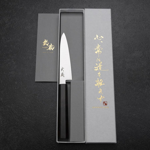 Petty VG-10 Polished Ebony Handle 115mm-[Musashi]-[Japanese-Kitchen-Knives]