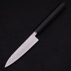 Petty VG-10 Tsuchime Damascus Buffalo Ebony Handle 120mm (4.7”)-[Musashi]-[Japanese-Kitchen-Knives]
