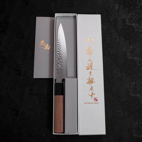 Petty VG-10 Tsuchime Damast Walnussholz Griff 150mm-[Musashi]-[Japan-Küchenmesser]