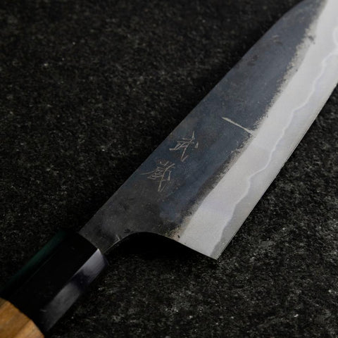 Petty White Steel #1 Kurouchi Buffalo Walnut Handle 130mm (5.1”)-[Musashi]-[Japan-Küchenmesser]