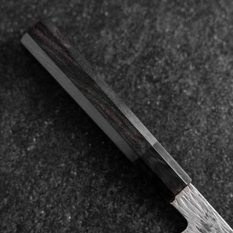 Petty White Steel #1 Tsuchime Büffelhorn und Ebenholz Griff 135mm-[Musashi]-[Japan-Küchenmesser]
