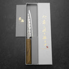 Petty White Steel #1 Tsuchime Eichenholz Griff 140mm-[Musashi]-[Japan-Küchenmesser]