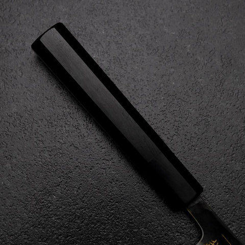 Petty White Steel #2 Edelstahlummantelung Kurouchi Chokin Schmetterling Büffelhorn und Ebenholz Griff 150mm-[Musashi]-[Japan-Küchenmesser]