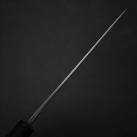 Petty White Steel #2 Edelstahlummantelung Kurouchi Chokin Sonne im Wolkenmeer Büffelhorn und Ebenholz Griff 150mm-[Musashi]-[Japan-Küchenmesser]