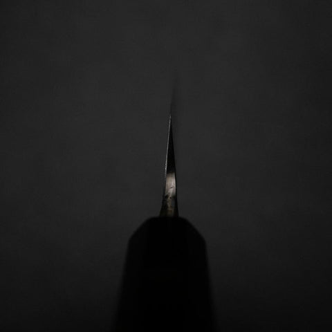 Petty White Steel #2 Edelstahlummantelung Kurouchi Chokin Welle Büffelhorn und Ebenholz Griff 150mm-[Musashi]-[Japan-Küchenmesser]