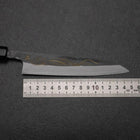 Petty White Steel #2 Edelstahlummantelung Kurouchi Chokin Welle Büffelhorn und Ebenholz Griff 150mm-[Musashi]-[Japan-Küchenmesser]