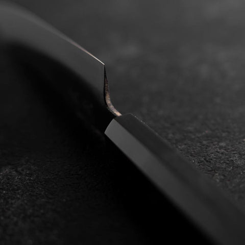 Petty White Steel #2 Kurouchi Büffelhorn und Ebenholz Griff 130mm-[Musashi]-[Japan-Küchenmesser]