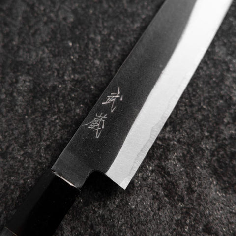 Petty White Steel #2 Kurouchi Büffelhorn und Ebenholz Griff 160mm-[Musashi]-[Japan-Küchenmesser]