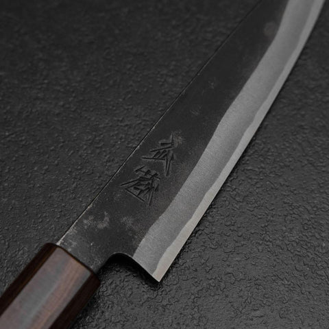 Petty White Steel #2 Kurouchi Zelkove Griff 150mm-[Musashi]-[Japan-Küchenmesser]