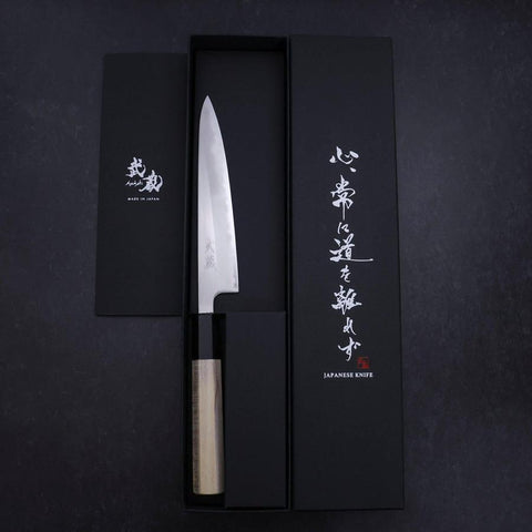 Petty White Steel #1 Poliert Büffelhorn und Magnolienholz Griff 150mm-[Musashi]-[Japan-Küchenmesser]
