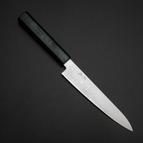 Petty ZA-18 Damast Grüner Urushi Griff 150mm-[Musashi]-[Japan-Küchenmesser]