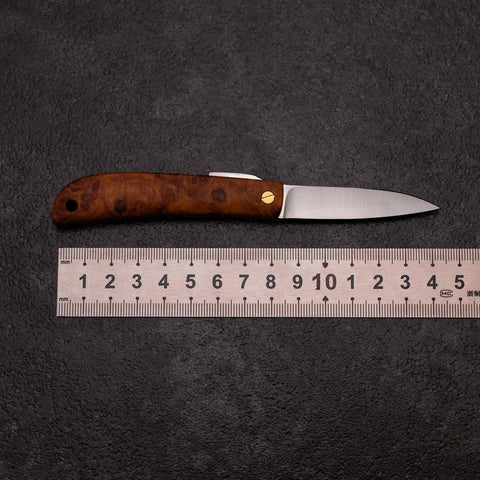Pocket Knife VG-10 Karin 60mm with Leather Sheath (2.4”)-[Musashi]-[Japan-Küchenmesser]