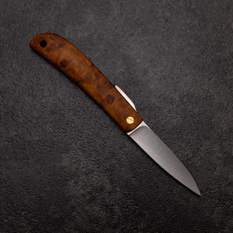 Pocket Knife VG-10 Karin 60mm with Leather Sheath (2.4”)-[Musashi]-[Japan-Küchenmesser]