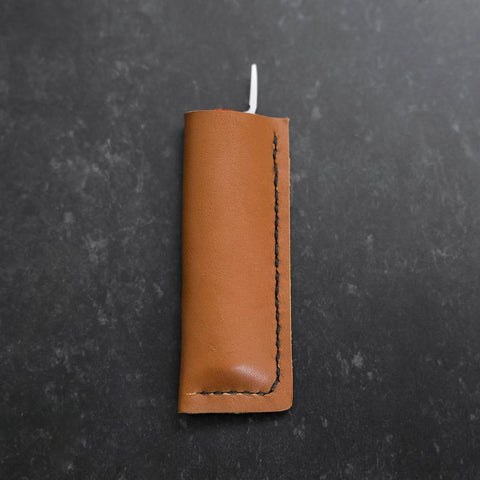 Pocket Knife VG-10 Karin Outdoor Knives 85mm with Leather Sheath (3.3”)-[Musashi]-[Japan-Küchenmesser]