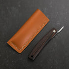 Pocket Knife VG-10 Wenge Outdoor Knives 60mm with Leather Sheath (2.4”)-[Musashi]-[Japan-Küchenmesser]