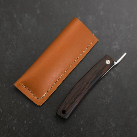 Pocket Knife VG-10 Wenge Outdoor Knives 60mm with Leather Sheath (2.4”)-[Musashi]-[Japan-Küchenmesser]
