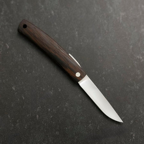 Pocket Knife VG-10 Wenge Outdoor Knives 60mm with Leather Sheath (2.4”)-[Musashi]-[Japan-Küchenmesser]
