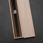 Rokkaku Akira (hexagon) Rote Lackierte Essstäbchen 215mm mit Paulownia-Holzbox-[Musashi]-[Japan-Küchenmesser]