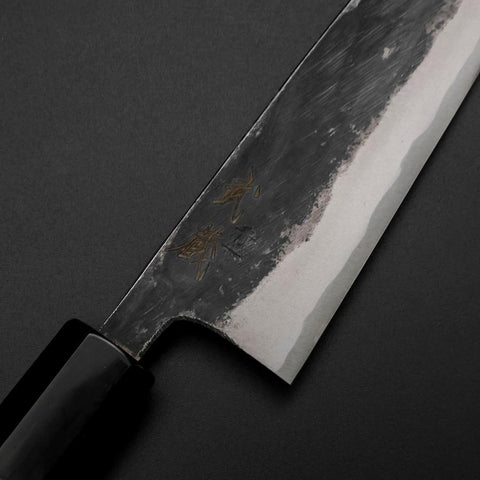 Sabaki Blue Steel #1 Kurouchi Büffelhorn und Magnolienholz Griff 150mm-[Musashi]-[Japan-Küchenmesser]