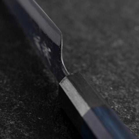Sabaki Stainless Clad Blue Super Kurouchi Blue Urushi Handle 150mm (5.9”)-[Musashi]-[Japanese-Kitchen-Knives]