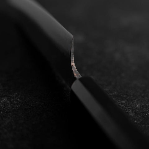 Sabaki White Steel #2 Kurouchi Büffelhorn und Ebenholz Griff 140mm-[Musashi]-[Japan-Küchenmesser]