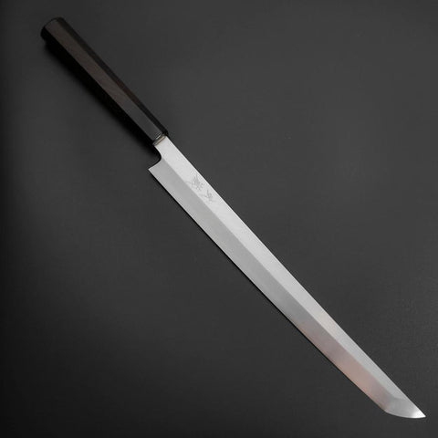 Sakimaru Takohiki Blue Steel #2 Kasumi Büffelhorn und Ebenholz Griff 300mm-[Musashi]-[Japan-Küchenmesser]