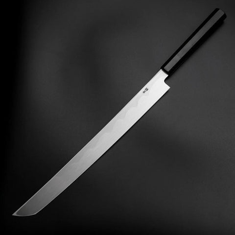 Sakimaru Takohiki Blue Steel #2 Kasumi Büffelhorn und Ebenholz Griff 320mm-[Musashi]-[Japan-Küchenmesser]