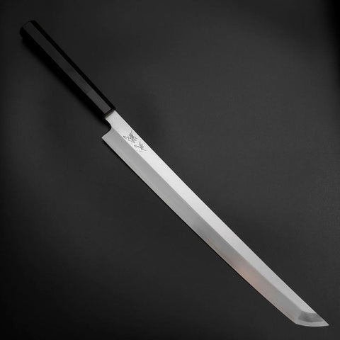 Sakimaru Takohiki Blue Steel #2 Kasumi Büffelhorn und Ebenholz Griff 320mm-[Musashi]-[Japan-Küchenmesser]