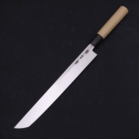 Sakimaru Takohiki Blue Steel #2 Kasumi Büffelhorn und Magnolienholz Griff 270mm-[Musashi]-[Japan-Küchenmesser]