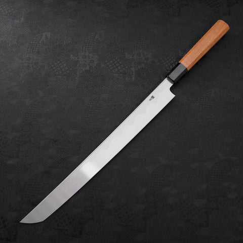 Sakimaru Takohiki Blue Steel #2 Kasumi Büffelhorn und Teakholz Griff 330mm-[Musashi]-[Japan-Küchenmesser]