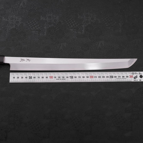 Sakimaru Takohiki Blue Steel #2 Kasumi Büffelhorn und Teakholz Griff 330mm-[Musashi]-[Japan-Küchenmesser]