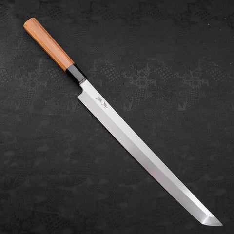 Sakimaru Takohiki Blue Steel #2, Kasumi Büffelhorn und Wenge Griff, 300mm-[Musashi]-[Japan-Küchenmesser]