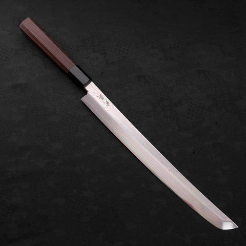 Sakimaru Takohiki Silver Steel #3, Damast Büffelhorn und Wenge Griff, 300mm-[Musashi]-[Japan-Küchenmesser]