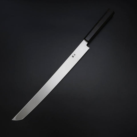 Sakimaru Takohiki Silver Steel #3 Kasumi Büffelhorn und Ebenholz Griff 300mm-[Musashi]-[Japan-Küchenmesser]
