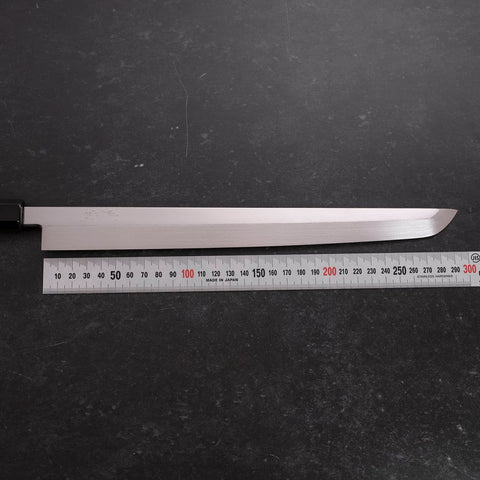 Sakimaru Takohiki White Steel #2 Honyaki Büffelhorn und Ebenholz Griff 300mm-[Musashi]-[Japan-Küchenmesser]