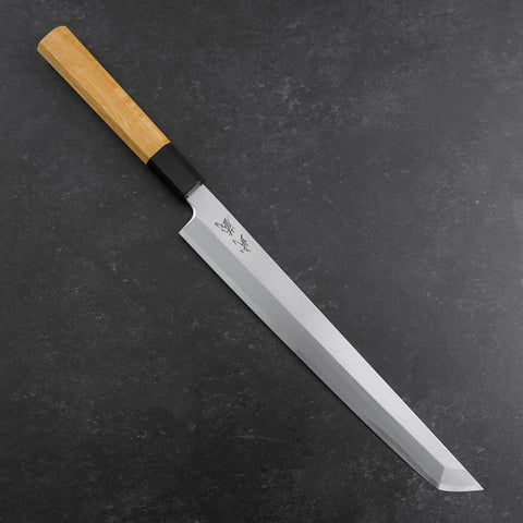 Sakimaru Takohiki White Steel #2 Kasumi Büffelhorn und Teak Griff 270mm-[Musashi]-[Japan-Küchenmesser]