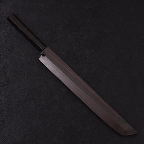 Sakimaru Takohiki White Steel #2 Mond-Fuji Sui-Honyaki Büffelhorn und Ebenholz Griff 270mm-[Musashi]-[Japan-Küchenmesser]