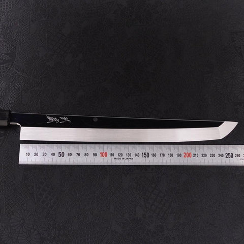 Sakimaru Takohiki White Steel #2 Mond-Fuji Sui-Honyaki Büffelhorn und Ebenholz Griff 270mm-[Musashi]-[Japan-Küchenmesser]