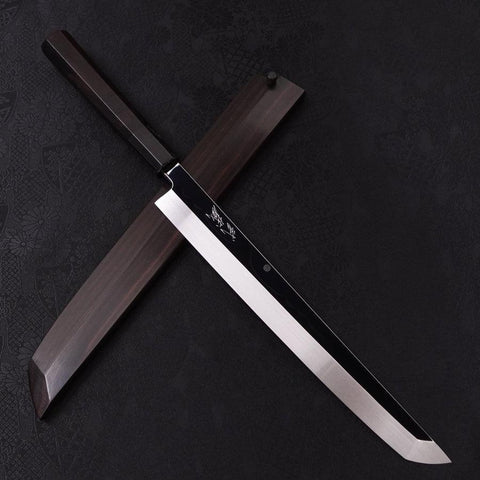 Sakimaru Takohiki White Steel #2, Mond-Fuji Sui-Honyaki Büffelhorn und Ebenholz Griff, 270mm-[Musashi]-[Japan-Küchenmesser]