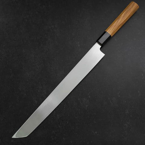 Sakimaru Takohiki White steel #2 Kasumi Büffelhorn und Teak Griff 300mm-[Musashi]-[Japan-Küchenmesser]