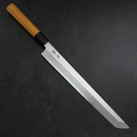 Sakimaru Takohiki White steel #2 Kasumi Büffelhorn und Teak Griff 300mm-[Musashi]-[Japan-Küchenmesser]