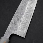 Santoku 440C Nashiji Damascus Ocean White Black Gold Handle 165mm-[Musashi]-[Japanese-Kitchen-Knives]