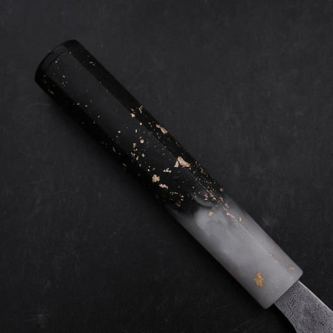 Santoku 440C Nashiji Damascus Ocean White Black Gold Handle 165mm-[Musashi]-[Japanese-Kitchen-Knives]