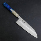 Santoku 440C Nashiji Damascus Ocean White Blue Handle 165mm (6.5”)-[Musashi]-[Japan-Küchenmesser]