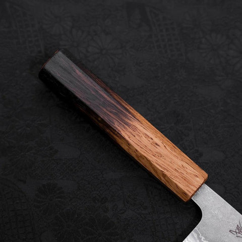 Santoku 440C Nashiji Damascus Yaki Urushi Handle 165mm (6.5”)-[Musashi]-[Japan-Küchenmesser]