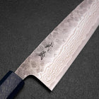 Santoku 440C Nashiji Damast Blauer Urushi Griff 165mm-[Musashi]-[Japan-Küchenmesser]